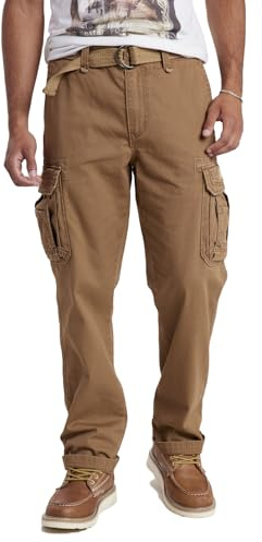 Unionbay Mens Survivor Iv Relaxed Fit Cargo - Reg and Big Tall Sizes Casual Pants, Chesnut, 32W X 34L US
