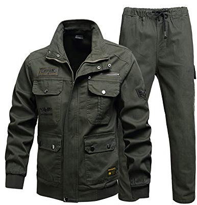 YJKJ Arbeitsjacke, Arbeitskleidung, Baumwolle Mehrere Taschen Geeignet Für Fabriken, Logistik, Hochbau, Schweißer, Autoreparaturen Usw,XL