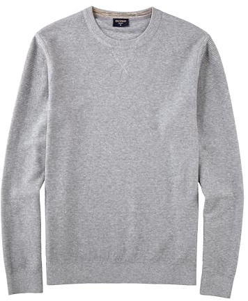 OLYMP Herren Pullover Rundhals Casual.Strick,Struktur,Regular fit,grau 62,XXL