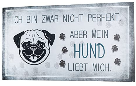 Wandbild 40x20cm Hunde Spruch Deko Wandschild Hundeliebhaber Bild Wanddeko Geschenkidee