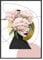 STYLER Gerahmtes Bild Peony Girl 50 x 70 cm I Artbox I Frau rosa gold abstrakt feminin modern Blumen rote Lippen I Wandbild Wohnzimmer Schlafzimmer I Wanddeko Home Kunstdruck I Bild mit Rahmen