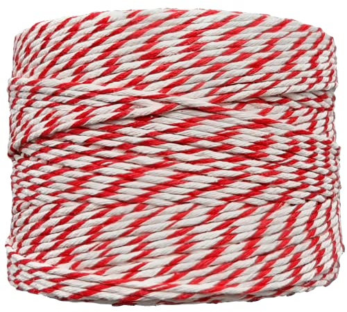 Küchengarn Baumwollschnur, für Fleisch, Gemüse oder, Fisch, Lebensmittelechter Küchengarn - Bindfaden zum Verschnüren, Backen oder auch Grillen, Schnur Perfekt für DIY, Weiß und Rot 500g; 290m