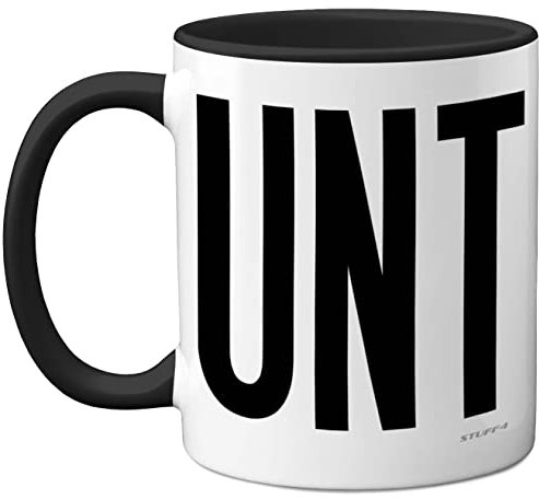 Funny Mugs for Men Women - C UNT Mug - Fun Sarcastic Slogan Gifts for Work Colleagues, C*nt Crude Rude Novelty Joke Gag Humour Birthday Present Friends, 11oz Black Ceramic Dishwasher Safe Mugs