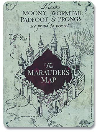 Logoshirt® Harry Potter I Karte des Rumtreibers I Marauder's Map I Blechschild Retro I Magnettafel I Klein I DIN A5
