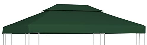 Kstyhome Bâche de rechange pour parasol Bâche de rechange Bâche de rechange en toile de rechange pour Gazebo 310 g/m² Vert 3 x 4 m