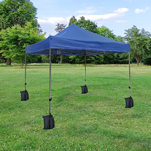 Doblican Heavy Duty Pop Up Gazebo 3m x 3m Commercial Market Stall Waterproof, PVC Coated, Carrying Storage Bag + 4 Weight Bags (Blue)