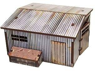 WW2 Normandy Large Tin Shed PREPAINTED (28mm/1:56)