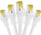 BIGtec LAN Kabel 5 Stück 30m Netzwerkkabel CAT7 Ethernet Internet Patchkabel CAT.7 weiß Gigabit doppelt geschirmt Netzwerke Router Switch 2 x Stecker RJ45 kompatibel zu CAT.5 CAT.6 CAT.6a CAT.8