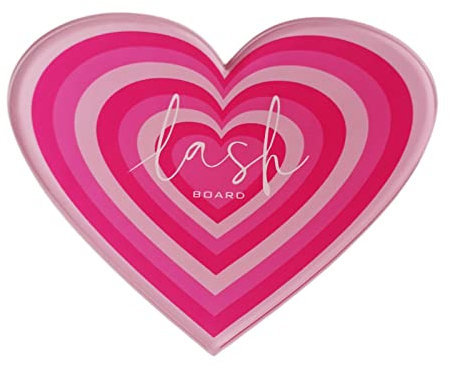 Pallet per innesto di ciglia, supporto per piastrelle in acrilico, palette di trucco, strumenti per l'allenamento individuali per ciglia (pallet a forma di cuore)