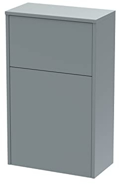 Hudson Reed NPF2341 Juno Modern Bathroom WC Unit (Excluding Pan and Cistern), 550mm, Matt Coastal Grey