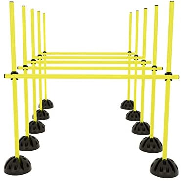 HENGMEI Agility Grid Set Sprungstangen Hürdense | Trainingshilfe für Hürdenparcours, Sprungtraining, konditionelles Training, Sport- & Hundetraining, robuste Trainingsstangen