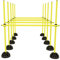 HENGMEI Agility Grid Set Sprungstangen Set Hürdenset Trainingshilfe Training für Hürdenparcours und Sprungtraining, Trainingsstangen für konditionelles(Gelb)