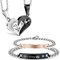Cosswe 4 Stück Passende Halskette und Armband für Paare Oder Beste Freunde Ketten Schmuck Herzkette und King Queen Armbänder Partnerarmbänder Halsketten Armbänder Passendes für Liebhaber