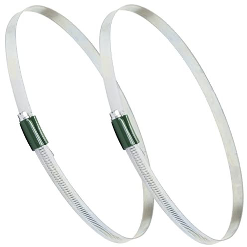 AERZETIX - C63725 - Juego de 2 abrazaderas de sujeción con tornillo tangente reforzado 270-300mm - abrazadera de banda no perforada - anchura 12mm - en acero galvanizado - color plata - ventilación