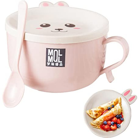 Bol à nouilles instantanées, bol à ramen, bol à soupe double couche en acier inoxydable, grande capacité, passe au -ondes et au lave-vaisselle pour la cuisine