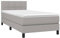 vidaXL Boxspringbett mit Matratze LED Bettgestell Einzelbett Polsterbett Bett Hotelbett Lattenrost Bettrahmen Schlafzimmerbett Hellgrau 100x200cm Stoff