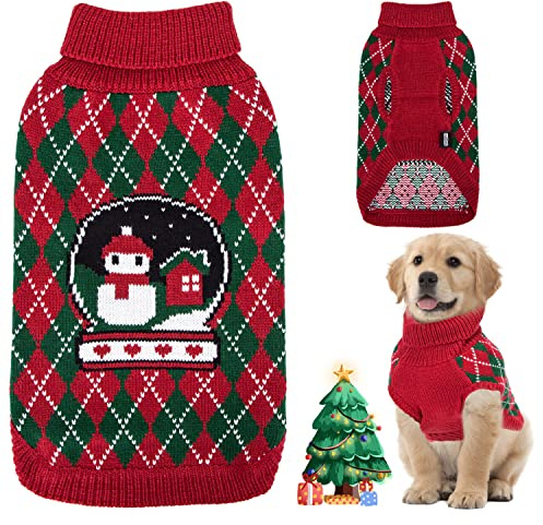 Nobleza - Jerseys de Navidad para Perros y Gatitos, Navidad Mascotas Suéter, Jersey para Perros y Gatitos, Ropa de Invierno cálida Ropa de Invierno Adecuado para Perro Pequeños y Medianos, (Rojo, XL)