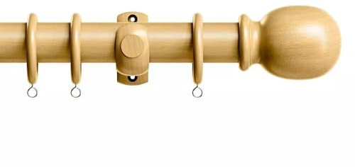 28mm Wooden Curtain Pole Set (300cm, Light Ash)