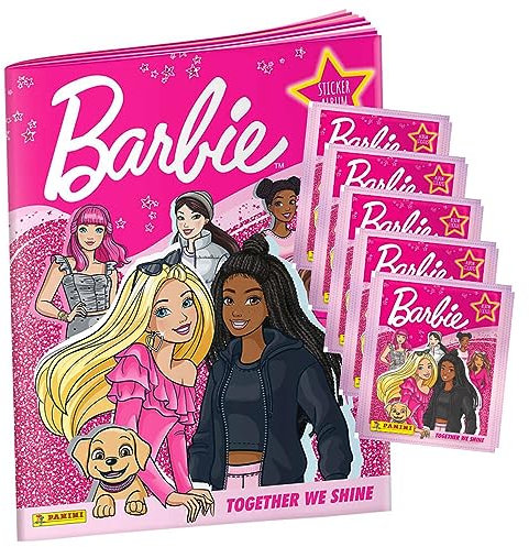 Panini Barbie Sticker - Together we shine (2023) - Sammelsticker - Auswahl (1Album + 5 Tüten)