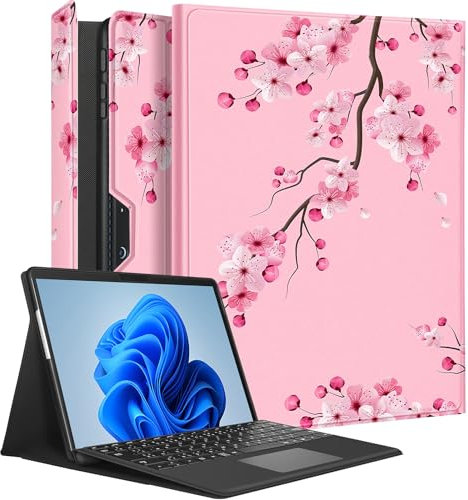 Wazzasoft for Microsoft Surface Pro 9 Case 13 Inch 2022 for Women Cute Girls Folio Cover Flower Floral Pretty Protection Compatible with Type Cover Keyboard for Windows Surface Pro 9 Case 13 Tablet