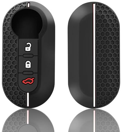 Juttzzei Autoschlüssel Hülle FIAT for FIAT 500 Brava Bravo Ducato Doblo Delta Fiorino Grande Punto Panda Palio Sedici Scudo Lancia Schlüsselhülle, TPU FIAT 500 Schlüsselhülle - 3 Tasten (Weiß)