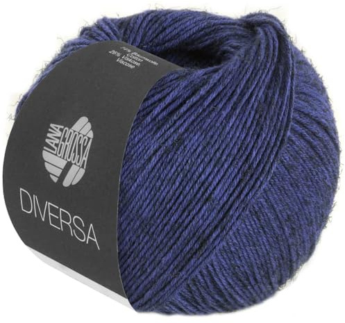 LANA GROSSA Diversa | Leichtes Baumwoll-Mischgarn mit zartem Melange-Effekt | Handstrickgarn aus 74% Baumwolle & 26% Viskose | 50g Wolle zum Stricken & Häkeln | 210m Garn FB 17