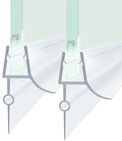 Boromal Duschdichtung, 2 x 100cm Duschdichtung Dichtung Ersatzdichtung für 4-6mm Glastür Duschwand Badewanne Duschkabine Wasserabweiser Schwallschutz Gummilippen Duschdichtungen für Duschtüren