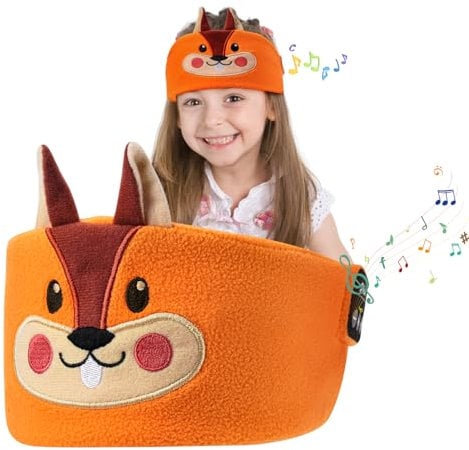 Bluetooth Sleep Mask, CestMall Sleep Eye Mask with Wireless Headphones Blackout Sleep Headphones Headband Music Sleeping Bluetooth Headband Birthday X-mas Gift for Children Boy Girl Travel (Orange)