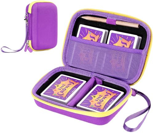ProCase Tasche für Sammelkarten, Spielkarten Aufbewahrung UNO Tragetasche für 300+ Karten, Spielkartenkoffer Reiseaufbewahrungsbox für Kartenspiel Kinderspiele Spielesammlung -Lila