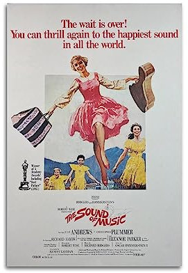 LAMCHAM Poster Sound of Music, Vintage-Kunst, Raumdekoration, ästhetische Schlafzimmerdekoration, Leinwandposter für Schlafzimmer, 30 x 45 cm, ungerahmter Stil
