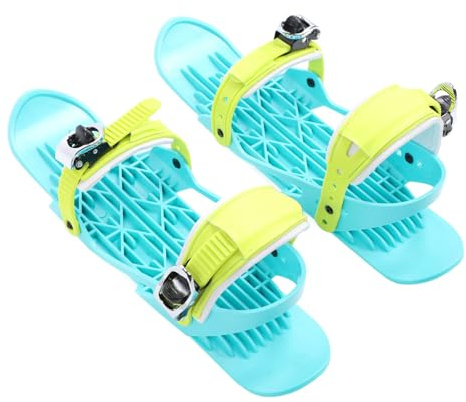 Focket Mini Kurz Ski Skates für Schnee, Verstellbare Kurze Snowskates mit Aufbewahrungstasche, Snowblades Skiboard Ski für Winterschuhe, Outdoor Skifahren, Mini Ski Skates, Skischuhe