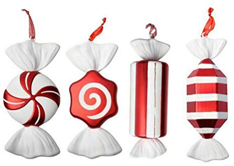 Ornements de Sucettes de Noël, Décoration d'arbre de Noël en PVC Rouge et Blanc 10x32CM pour Le Jour de Noël ou Une Fête sur Le Thème de Noël (Couleur Assortie #27)