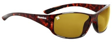 Snowbee Spectre Wrap Full Frame Sunglasses - Tortoiseshell Frame with Yellow Lens | Ideal for Low-Light Conditions, Polarised, Wrap-Around Design