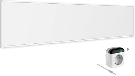 UMBRELLA® Infrarot Wandheizung mit Thermostat [FERNBEDIENUNG + WIFI STEUERUNG] – Infrarotheizung Kassettendecken – Carbon Crystal Infrarot Paneel App steuerbar – TH70 WIFI - 120x30 cm - 360 W