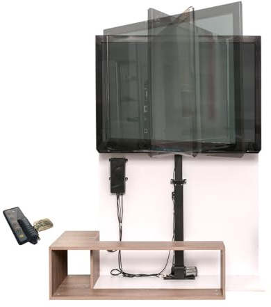 SABAJ - Supporto per TV motorizzato, con telecomando K-3, girevole a scomparsa, regolabile in altezza fino a 1821 mm, 71, capacità di carico 60 kg, corsa 950 mm, automazione domestica intelligente