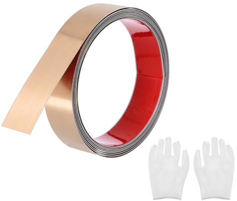 QUARKZMAN Moulure En Acier Inoxydable Auto-Adhésive, Moulure Murale Brossée Rose Gold À Décoller Et Coller Avec Gant, Moulure Décorative Miroir Mur Décoration Maison, 1.2 Pouce x 9.8 Pieds