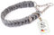 CopcoPet Fettleder Halsband 35–40cm x 20mm Grau – Geflochten mit Zugstopp-Kette – Robust & weich – Verchromte Kette – Lederhalsband für kleine Hunde, Training & Alltag