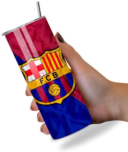 KaTunn - Botella Agua Acero Inoxidable Fútbol Personalizada - Botella Térmica Personalizada Fútbol - Termo con Pajita Personalizado - Ideal para Niños y Adultos - Regalo Fanáticos (Barcelona)