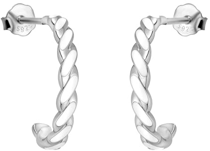 SOFIA MILANI - Damen Ohrringe 925 Silber - Gedrehte Emaille Steck Creole