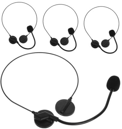 MUCKLILY 4 Pièces Accessoires de Déguisement Halloween Faux Micro Casque pour Cosplay Événements Accessoires de Costume Réalistes