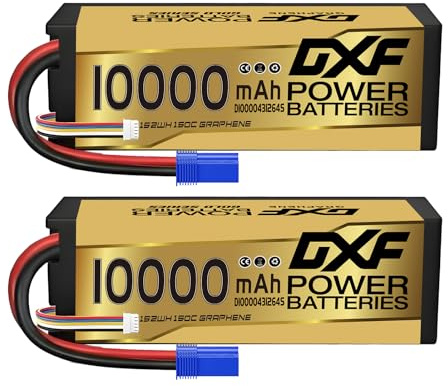 DXF 4S Lipo Akku 15.2V 10000mAh 150C Hardcase Batterie mit EC5 Stecker für RC Evader BX Auto Car Truck LKW Truggy RC Hobby (2PCS)