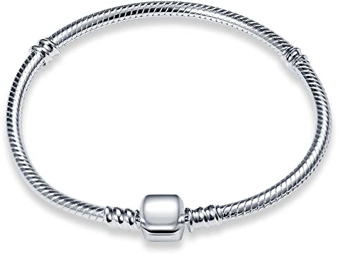 KUNVONIC Bracelet en Argent 925 Pour Femme for charms, Bracelet serpentine Compatible avec Pandora Charms