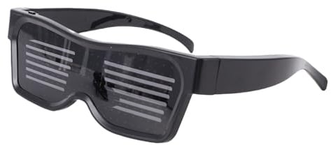 Bewinner Rote Dynamische LED-Brille mit Bluetooth-APP-Steuerung, Benutzerdefiniertem Text und Animationen, Wiederaufladbare USB-Leuchtbrille für Party, Festival, Rave-Nachtclub
