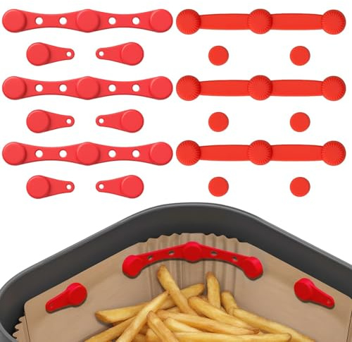 Air Fryer Magnets,12-Piece Air Fryer Magnets for Parchment Paper, Silicone Magnet Buckle Clips, Air Fryer Liners Holder Accessories to Secure Baking Inserts, 3 Styles