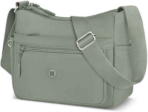 VOBUKE Umhängetasche Damen Mittelgroß Wasserdicht Nylon Crossbody Bag mit Vielen Fächern Leichte Schultertasche Verstellbarer Breitem Freizeit Kleine Messenger Bag für Einkaufen, Reisen