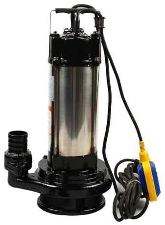 1.5KW Heavy Duty Sewage Water Submersible Pump Stainless Steel Dirty W/Float Switch for Basement Septic Tank 36000L/H High-Efficiency Drainage