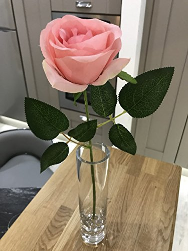 Best Artificial 45cm Single Rose Silk Flower Stem Wedding Home Garden Arrangement (1, Pink)