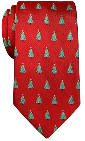 Retreez Herren-Krawatte mit Weihnachtsmotiv, Mikrofaser, 8 cm - Rot - Einheitsgröße