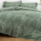 OREISE DCS-Style06 Bettwäsche-Set aus gewaschenem Baumwollgarn, Jacquard-Zweigmuster, Blumenmuster, 3-teiliges Set King Green and White Thin Branch