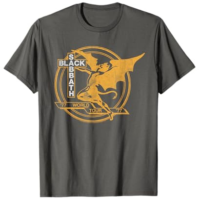 Black Sabbath Official World Tour '77 White/Yellow T-shirt T-Shirt